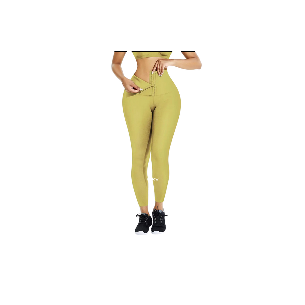 High Waisted Compression Top Leggings (yellow)