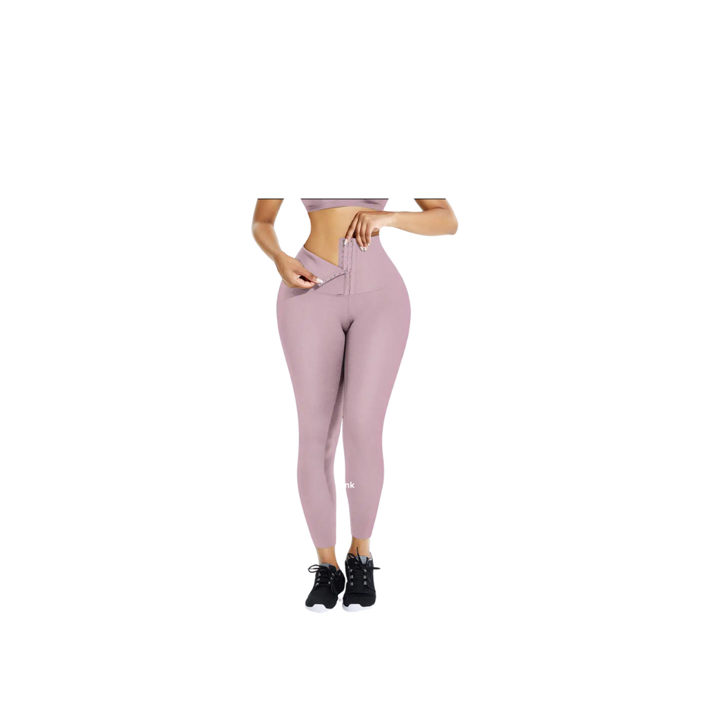High Waisted Compression Top Leggings (pink)