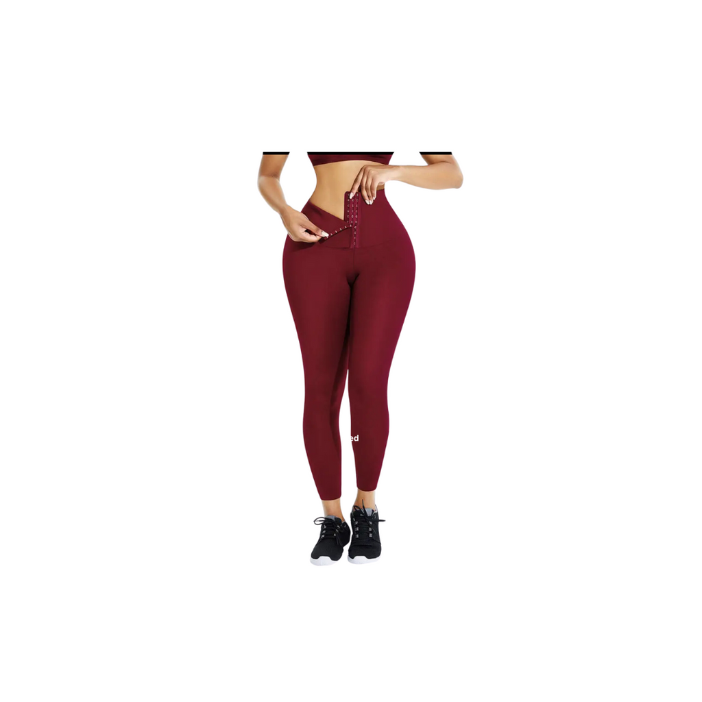 High Waisted Compression Top Leggings(Red)
